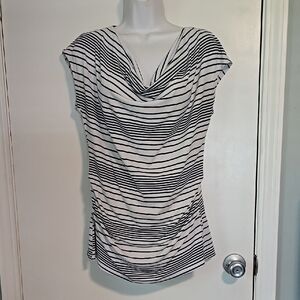 NEW YORK & COMPANY Striped Black and White Women's Top sz M